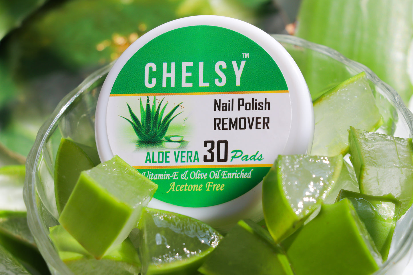 Chelsy Nail Polish Remover Wipes- (30 Pads) x 2 Box (Aloevera + Strawberry)