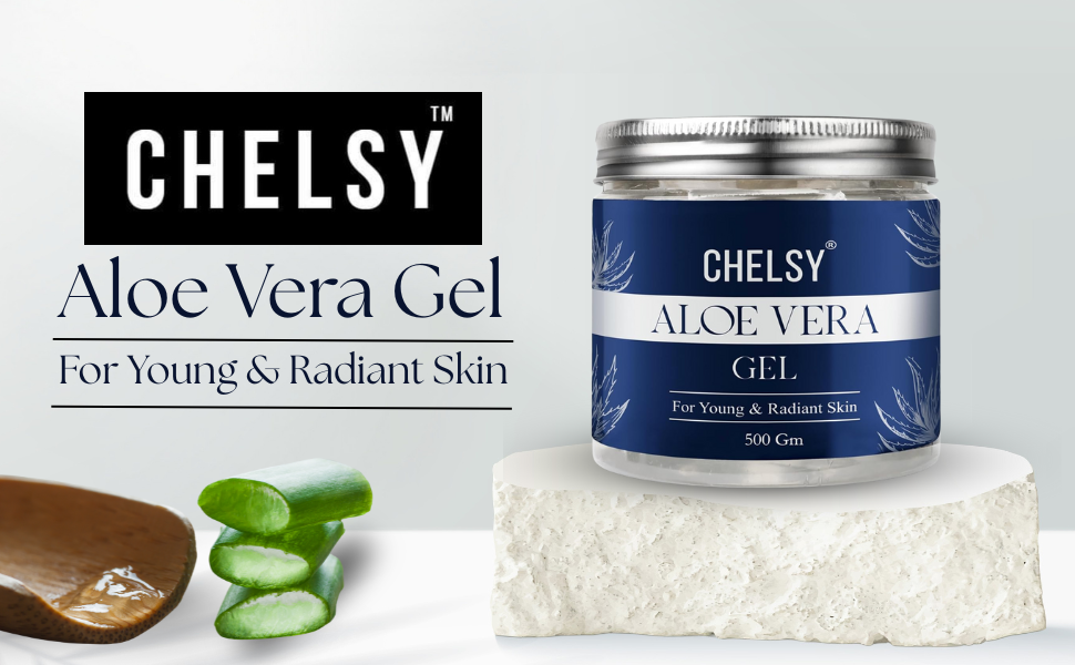 Chelsy Pure Aloe Vera Gel for Skin & Hair – 500 g  Paraben Free | Hydrating Moisturizer | For Young, Radiant Skin