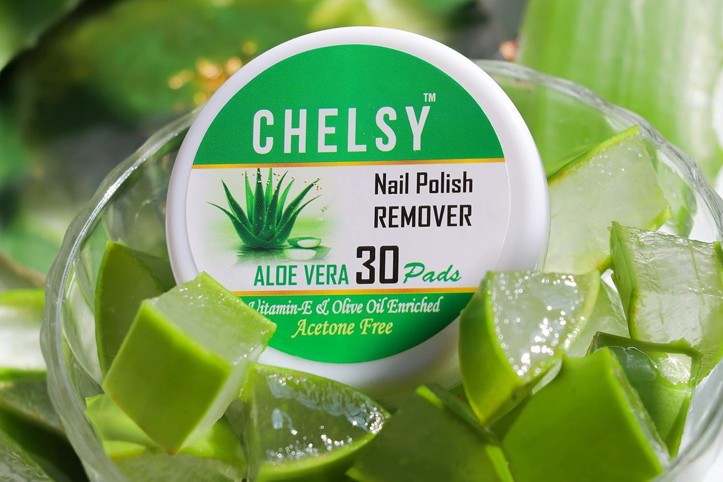 Chelsy Nail Polish Remover Wipes - Aloe vera (30 Pads)