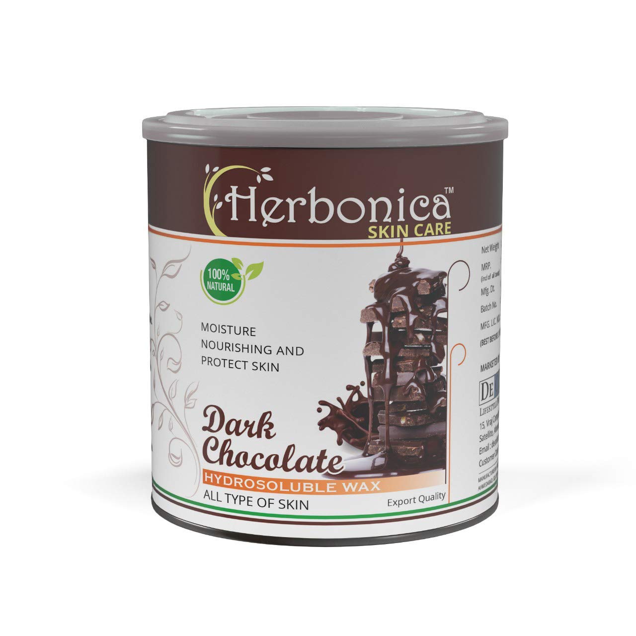 Herbonica Dark Chocolate Wax for All Type Skin, 800 g