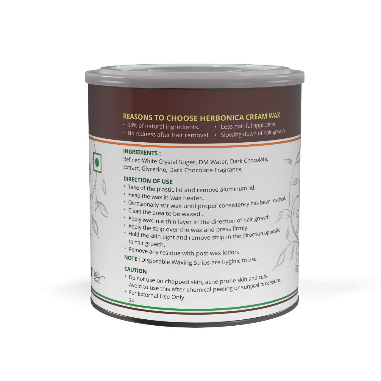 Herbonica Dark Chocolate Wax for All Type Skin, 800 g