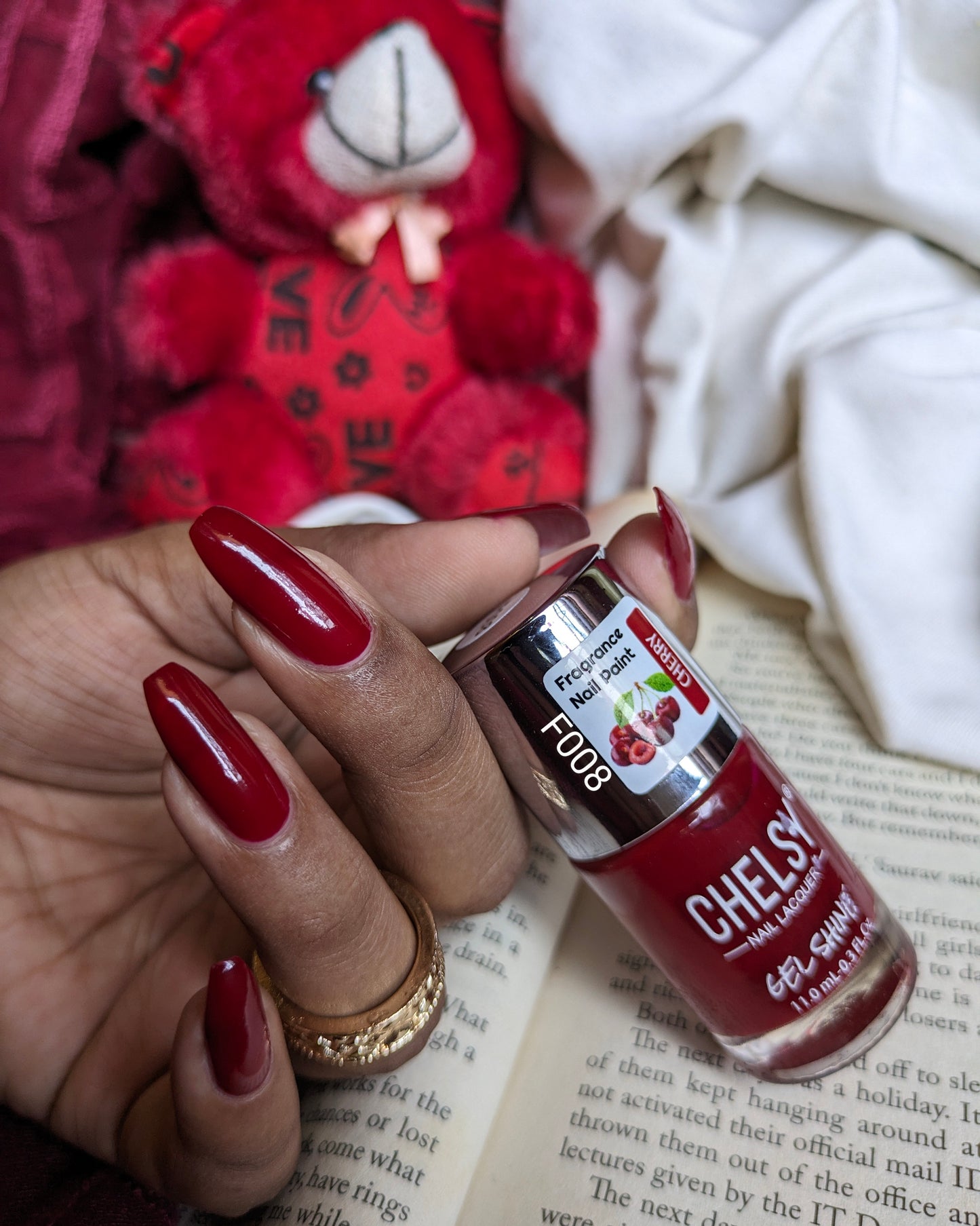 Chelsy Glossy Gel Shine Fragrance Nail Polish 11ML x4 (pack of 4) (F001+F002+F004+F008)