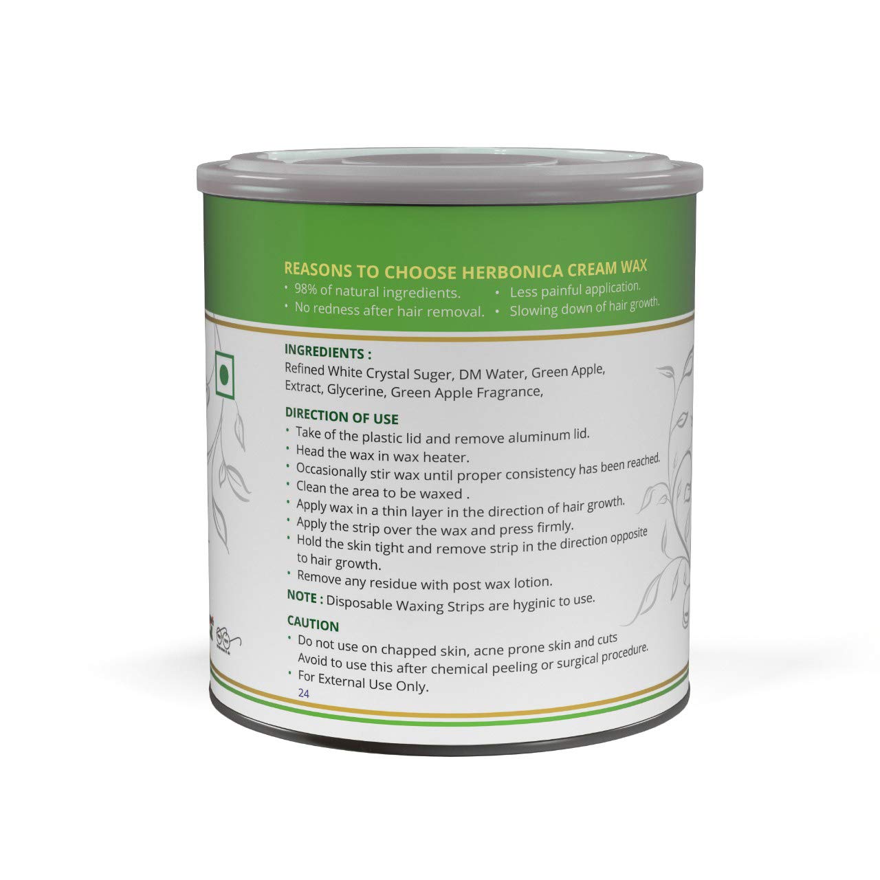 Herbonica Green Apple Wax for All Type Skin, 800 g