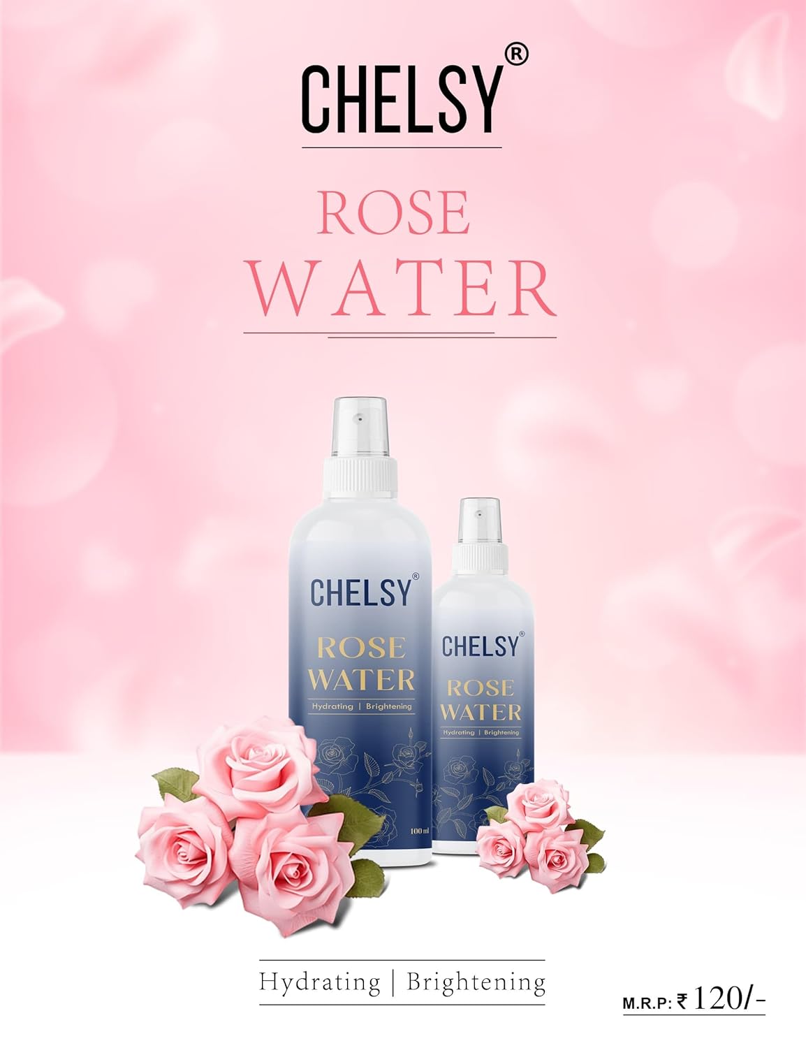 Chelsy Rose Water, 100 ml, Hydrating and Brightening