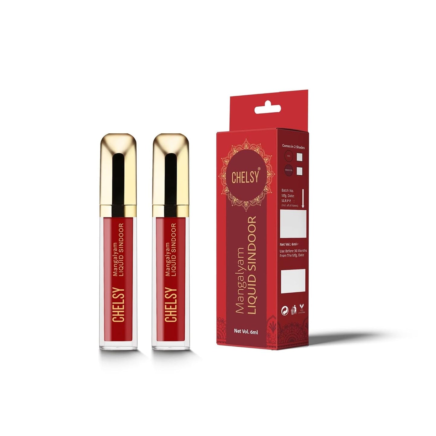 Chelsy Mangalyam Liquid Sindoor – Maroon  Long-Lasting | Smudge-Proof | Quick-Dry | Bridal Makeup Essential