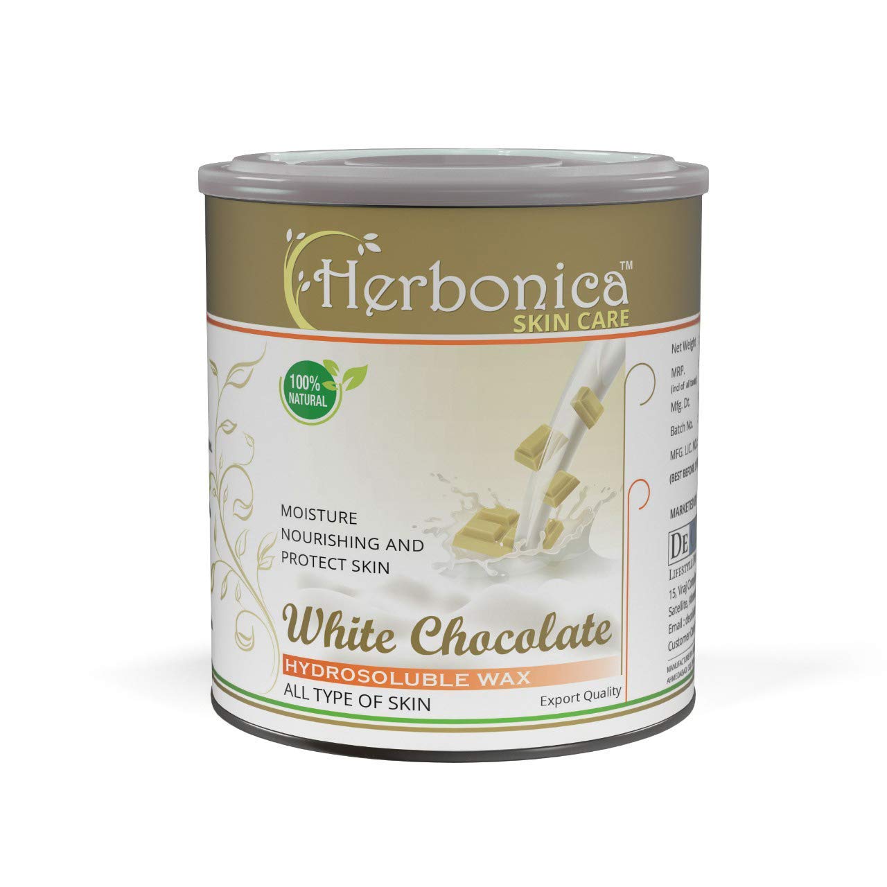 Herbonica White Chocolate Wax for All Type Skin, 800 g