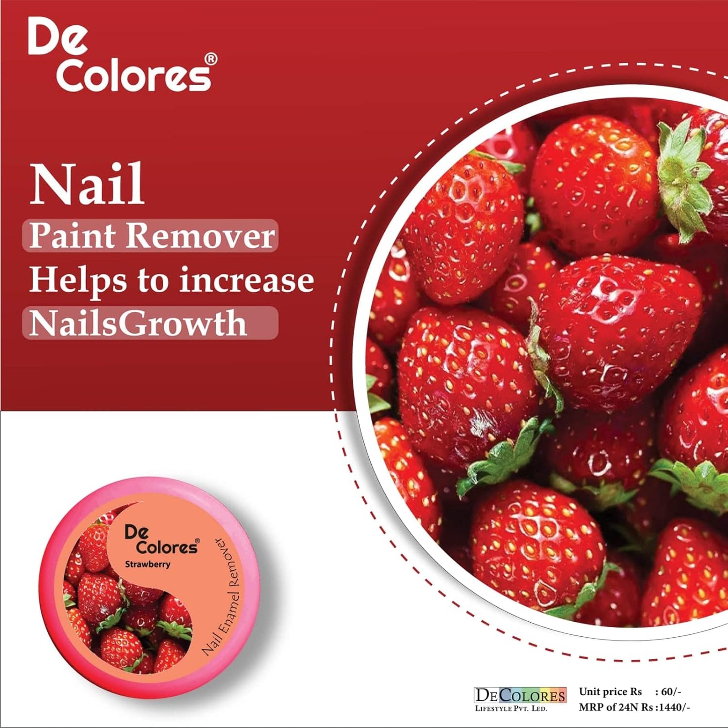 De Colores Nail Polish Remover Wipes- (30 Pads) x 6 Box (Black Grapes + Green Apple + Tulip + Lemon + Strawberry +Bluebeery)